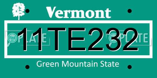 11TE232 Vermont License Plate