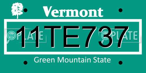 11TE737 Vermont License Plate