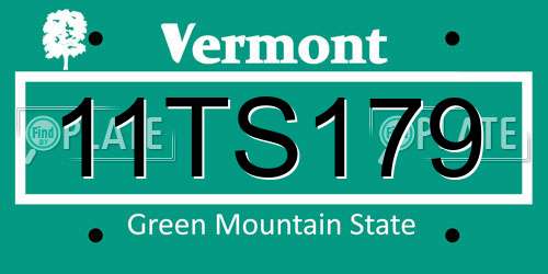 11TS179 Vermont License Plate