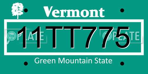 11TT775 Vermont License Plate