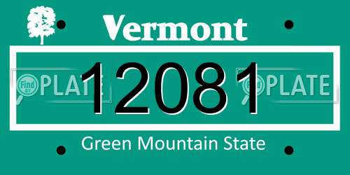 12081 Vermont License Plate
