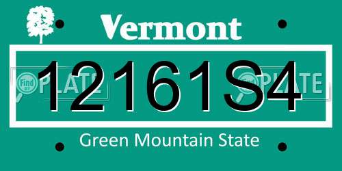 12161S4 Vermont License Plate