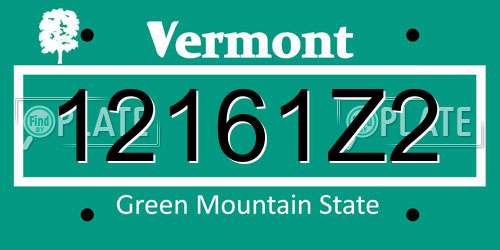 12161Z2 Vermont License Plate