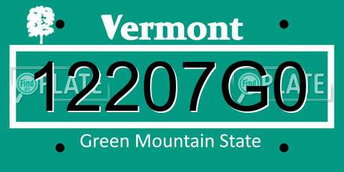 12207G0 Vermont License Plate
