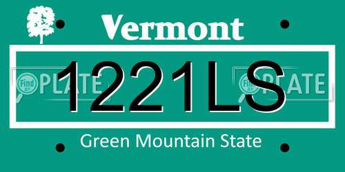 1221LS Vermont License Plate