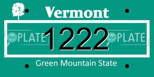 1222 Vermont License Plate