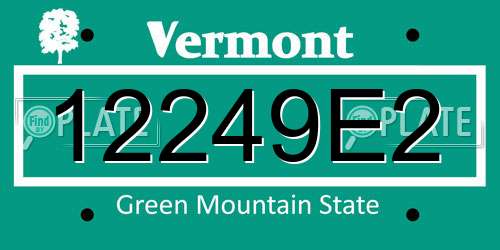 12249E2 Vermont License Plate