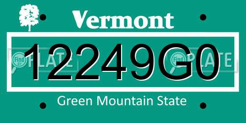 12249G0 Vermont License Plate
