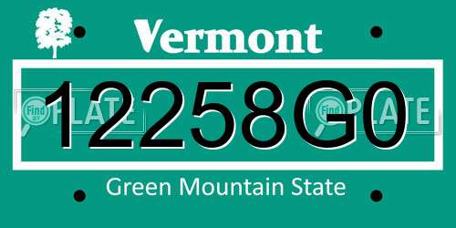 12258G0 Vermont License Plate