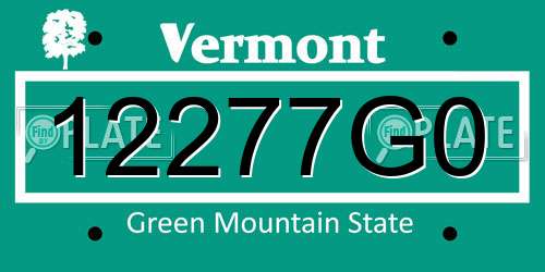 12277G0 Vermont License Plate