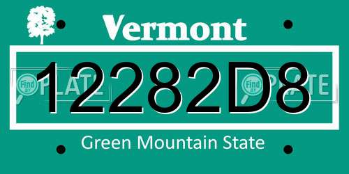 12282D8 Vermont License Plate