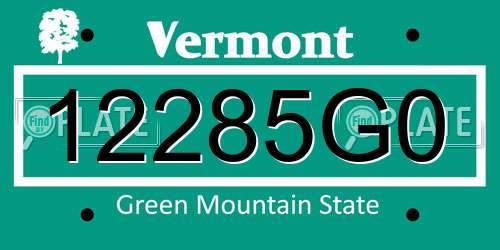12285G0 Vermont License Plate