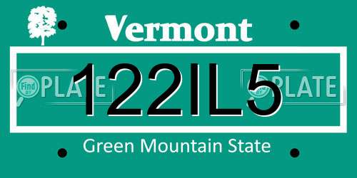 122IL5 Vermont License Plate