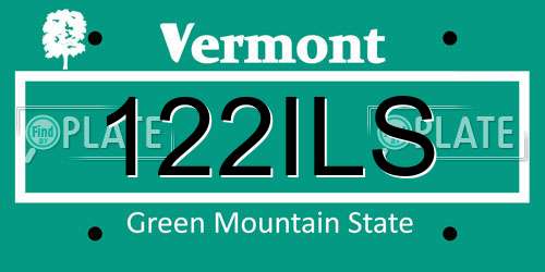 122ILS Vermont License Plate