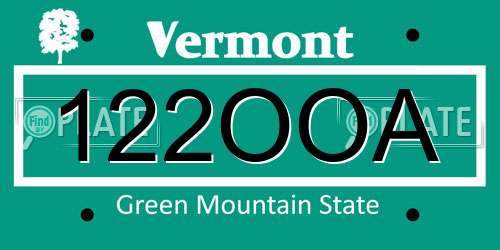 122OOA Vermont License Plate