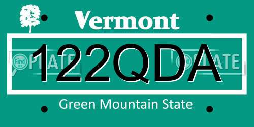 122QDA Vermont License Plate
