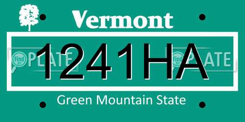 1241HA Vermont License Plate