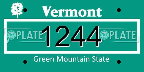 1244 Vermont License Plate