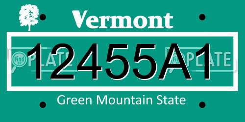 12455A1 Vermont License Plate