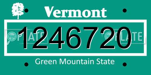 1246720 Vermont License Plate