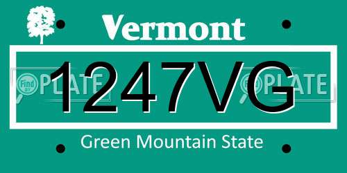 1247VG Vermont License Plate