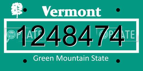 1248474 Vermont License Plate