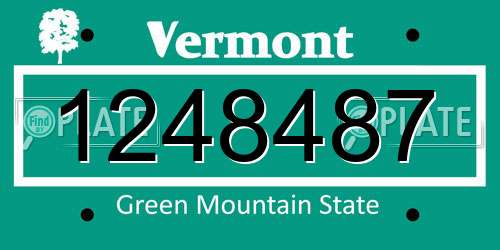 1248487 Vermont License Plate