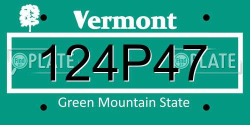 124P47 Vermont License Plate