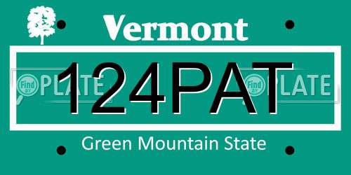 124PAT Vermont License Plate