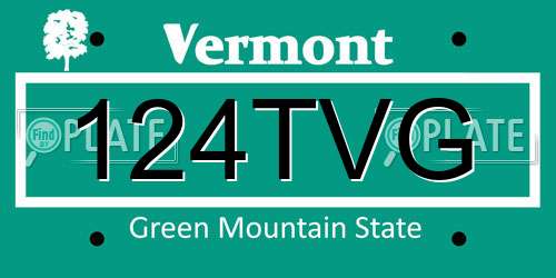 124TVG Vermont License Plate