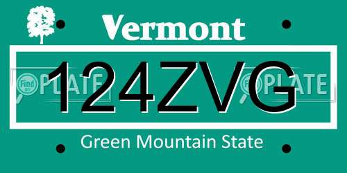 124ZVG Vermont License Plate