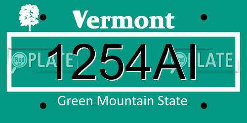 1254AI Vermont License Plate