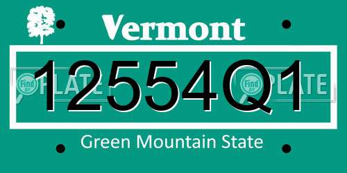 12554Q1 Vermont License Plate