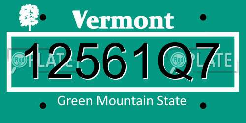 12561Q7 Vermont License Plate