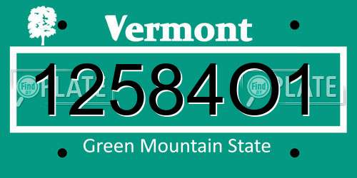 12584O1 Vermont License Plate