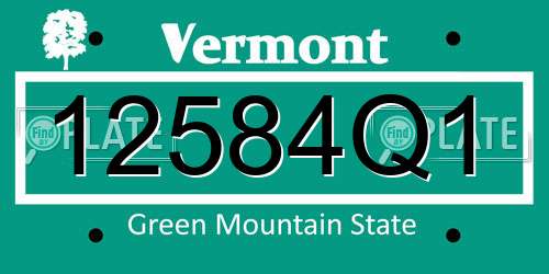 12584Q1 Vermont License Plate