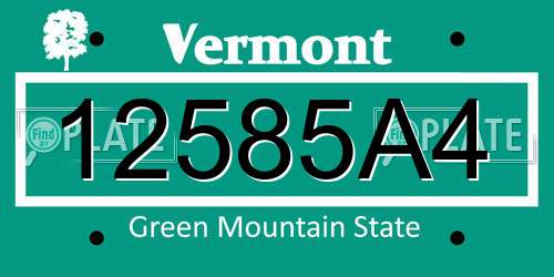 12585A4 Vermont License Plate