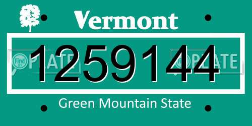 1259144 Vermont License Plate
