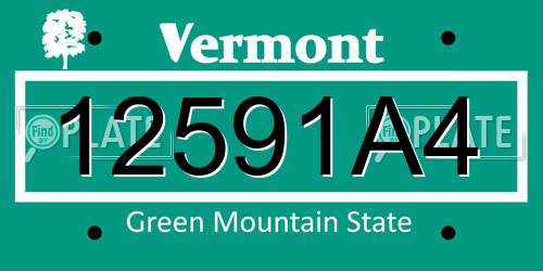 12591A4 Vermont License Plate