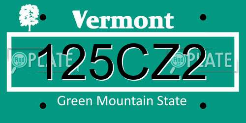 125CZ2 Vermont License Plate
