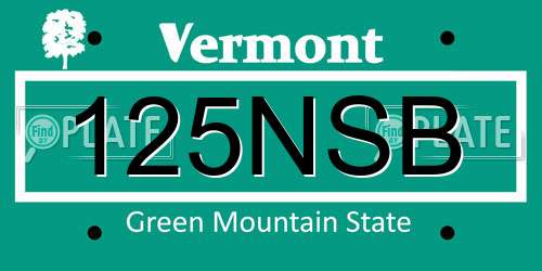 125NSB Vermont License Plate
