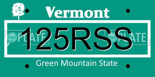 125RSS Vermont License Plate