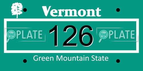 126 Vermont License Plate