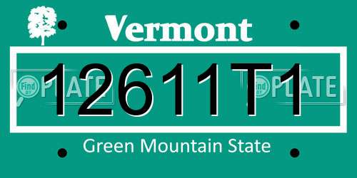 12611T1 Vermont License Plate
