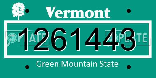 1261443 Vermont License Plate