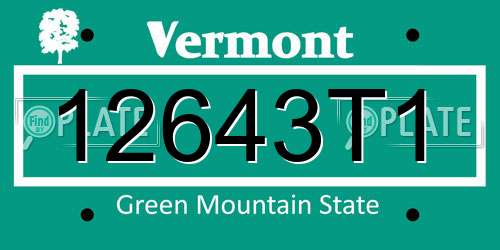 12643T1 Vermont License Plate