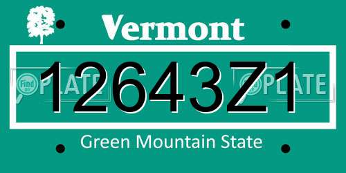 12643Z1 Vermont License Plate