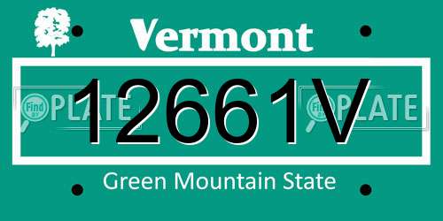 12661V Vermont License Plate