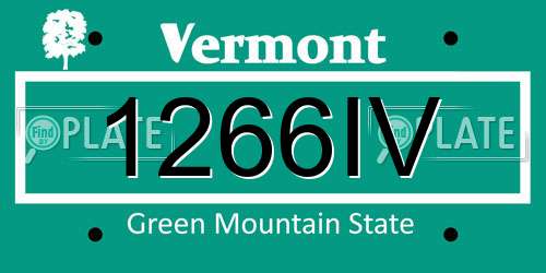 1266IV Vermont License Plate