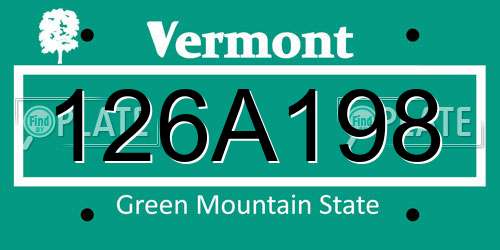 126A198 Vermont License Plate